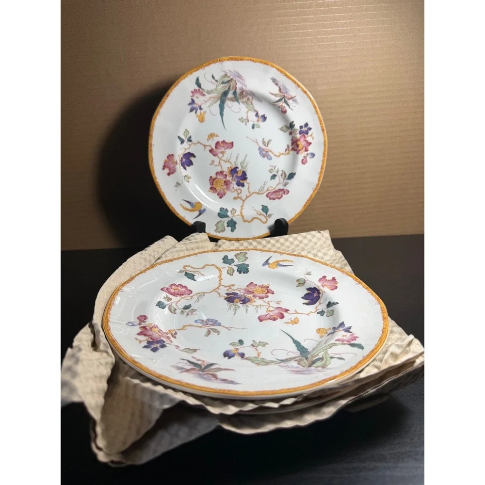 Wedgwood Devon Rose Georgetown Collection Dinner Plates Set of 4 Made in England